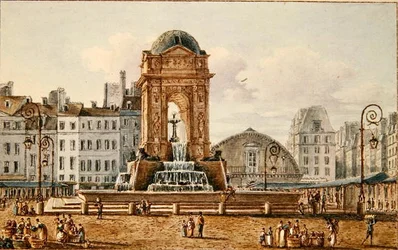 View of the Place and Fountain in the Marche des Innocents, Paris